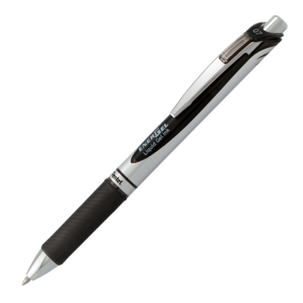 EnerGel RTX Retractable Liquid Gel Pen, (0.7mm) Metal Tip, Medium Line, Black Ink